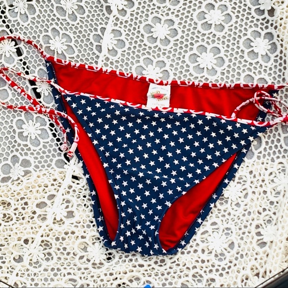 2IN1 Lucky Brand USA Vintage Swin Bikini Bottom TURNABLE Panties - Picture 2 of 16